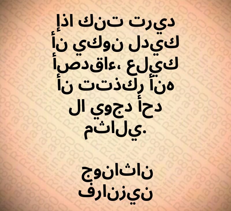 إذا كنت تريد أن يكون لديك أصدقاء، عليك أن تتذكر أنه لا يوجد أحد مثالي. جوناثان فرانزين